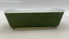 Pyrex Verde Green Refrigerator Dish 0503 1.5 Qt With Lid Vintage