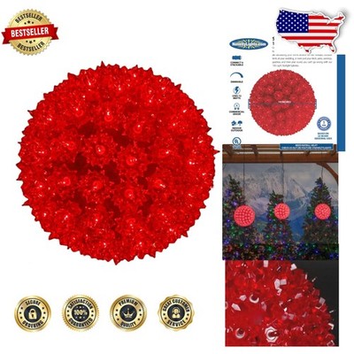 Extra Large 10'' Red Starlight Sphere, 150 Commercial Grade Lights, Outdoor