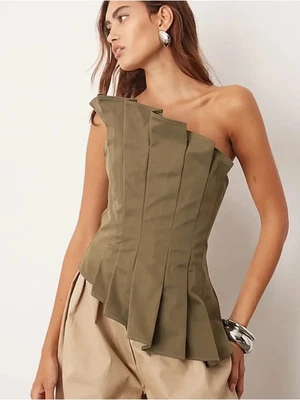ARRANGE Women's Longline Sculpted Bandeau Top in Olive Army Green Size US 14 - Image 1 of 4