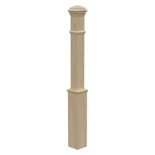 Stair Parts 4191 56 In. X 5 In. Unfinished Poplar Plain Solid Core Box Newel Pos