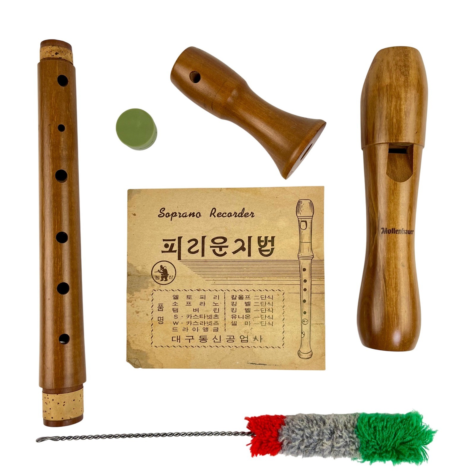 Mollenhauer Vintage 50s Wooden Alto Recorder Germany Pearwood in Box Mid Century