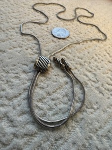 Chic western boho style mesh chain 36 " long drop adjustable pendant necklace