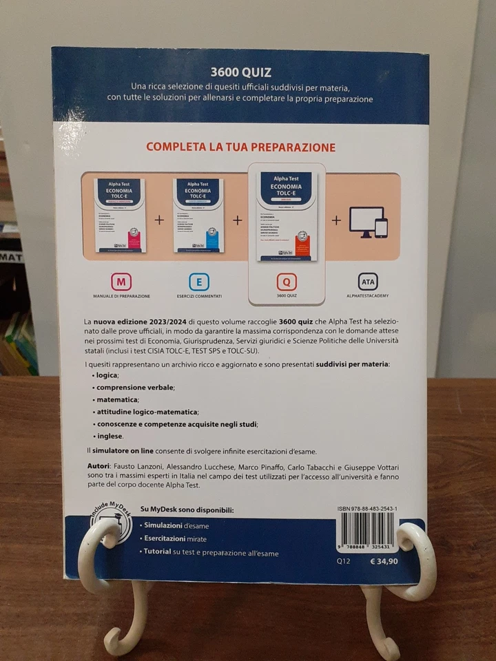 ALPHA TEST ECONOMIA TOLC-E - 3600 QUIZ - 5a ED [ ALPHA TEST 2022 ] - Immagine 4 di 4