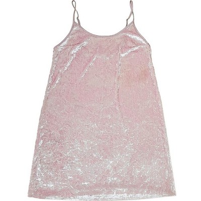 Victoria's Secret Crushed Velvet Nachthemd Rosa Schlupfkleid Spaghettiträger M/L
