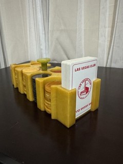 Vintage Bakelite Poker Chips And Caddy