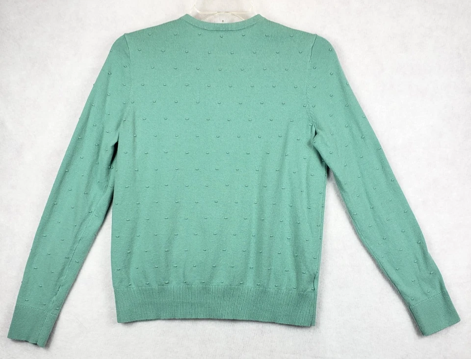 Ann Taylor заводской кардиган свитер женщин M зеленый горошек длинным рукавом - Изображение 3 из 4