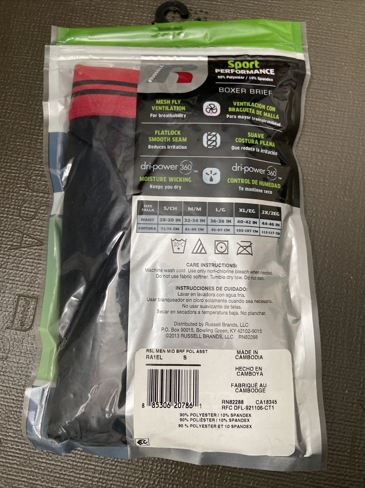 NUEVO 1 paquete RUSSELL Comfort Performance tela ultra suave calzoncillos deportivos talla S Foto 2 de 2