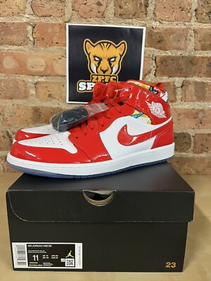 Nike Air Jordan 1 Mid SE Shoes Chile Red White Pollen DC7294-600 | eBay