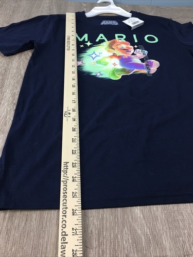 New Super Mario "Run Mario!" Shirt Youth Size XL Blue Short Sleeve - Picture 6 of 6