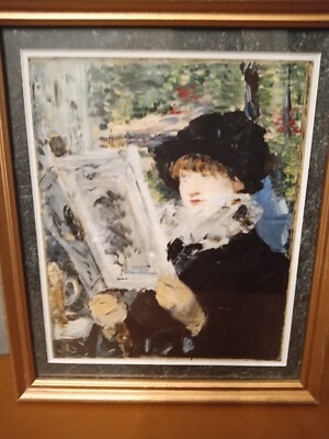 VTG FRANCE Art PRINT Woman Reading By Edouard Manet 1832-1883