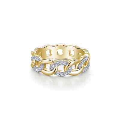 BRAND NEW Lafonn Gold Plated 0.6CT Interlocking Circles Eternity Ring R0489CLT05