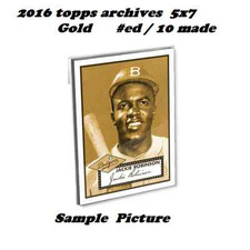TEDDY HIGUERA Brewers  #ed/10 MADE 2016 Topps Archives 65th Anniverary 5X7 GOLD