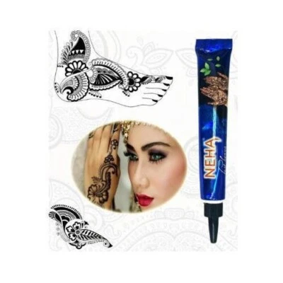 2x Black Natural Henna Cones Temporary Tattoo Body Art Herbal Ink Mehandi Neha