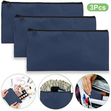 3Pcs Bank Deposit Bag, Zippered Safe Pouch Storage Organizer for Money Cash Coin