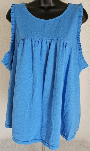 Time And Tru Womens Shirt Top Blouse Size XXXL 22 3XL 3X Large Blue