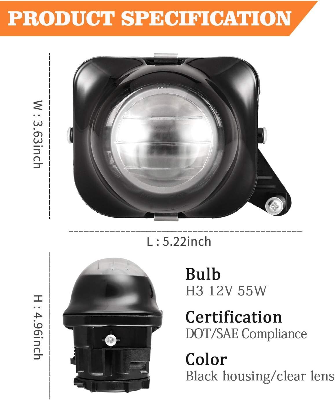 For 20002005 Toyota Celica Clear Bumper Lamps Replacement Fog Lights W