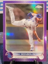 2022 Topps Chrome Update Tony Gonsolin Purple Refractor & Base Card #USC48