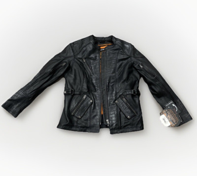 Milwaukee Leather MLL2560 Women's Black 3/4 Length Gator Embossed Leather Jacket