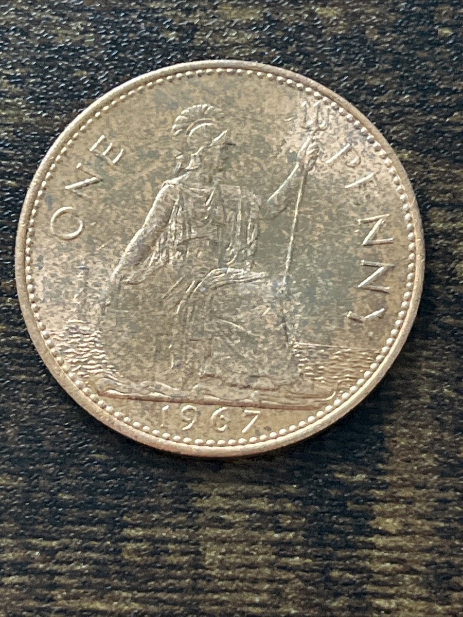 1967 Great Britain One Penny Actual Coin TK7409* | eBay