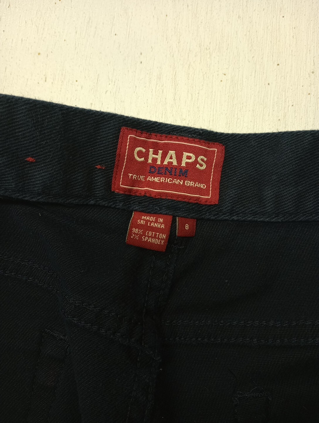 Chaps Denim Jeans Womens Size 8 Madden Straight Stretch Dark Wash Mid