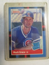 1988 Donruss Mark Grace Baseball Rookie Card (RC) #40 Cubs. rookie card picture
