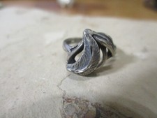 Native American Navajo Sterling Silver Leaf Ring Size 4.25