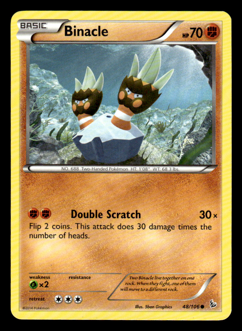 Binacle 48/106 XY Flashfire Pokemon Common Regular NEAR MINT NM