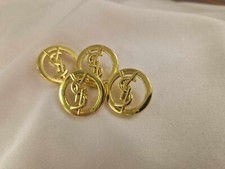 LOT OF 4 YSL YELLOW GOLD BUTTONS 22MM