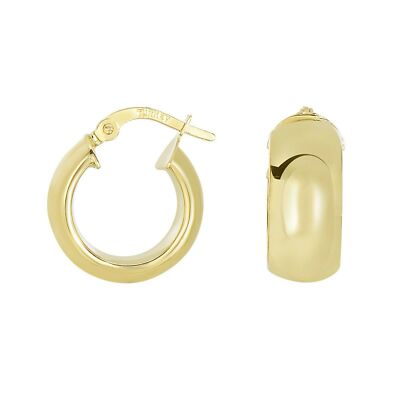 5/8 Zoll runde polierte Huggie klobige Creolen echt 14K Gelbgold 2,6 gr