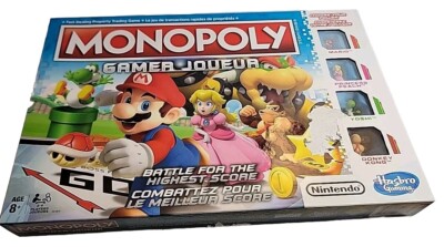 Rare French US Mario Bros Nintendo Monopoly Gamer Joueur Edition Hasbro Complete