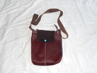 GABS DESIGNER BAG HANDBAG SHOPPER GABS LEATHER COWHIDE TOP BURGUNDY 