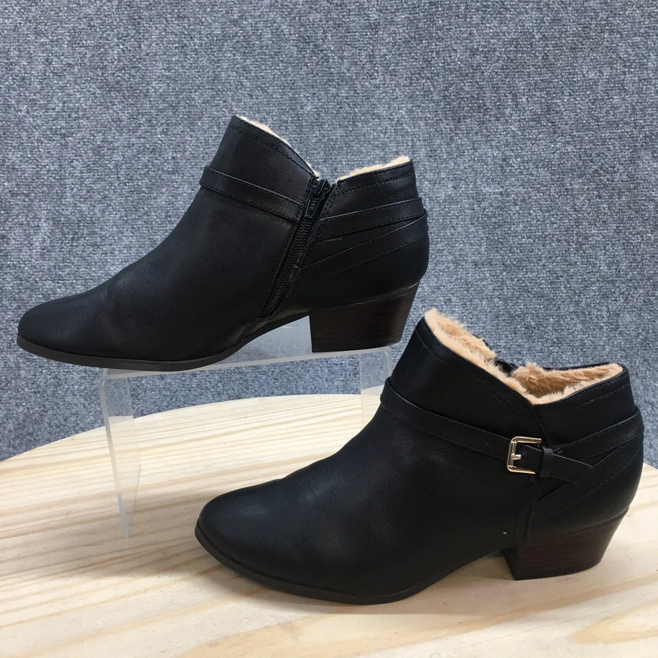 Botas Old Navy para mujer 8 Blackjack Jas botín al tobillo con cremallera lateral negro imitación cuero Foto 3 de 4