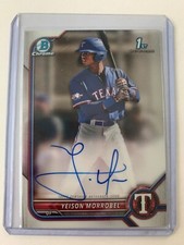2022 1st Bowman Chrome Yeison Morrobel Auto Autograph #CPA-YML Texas Rangers (4)