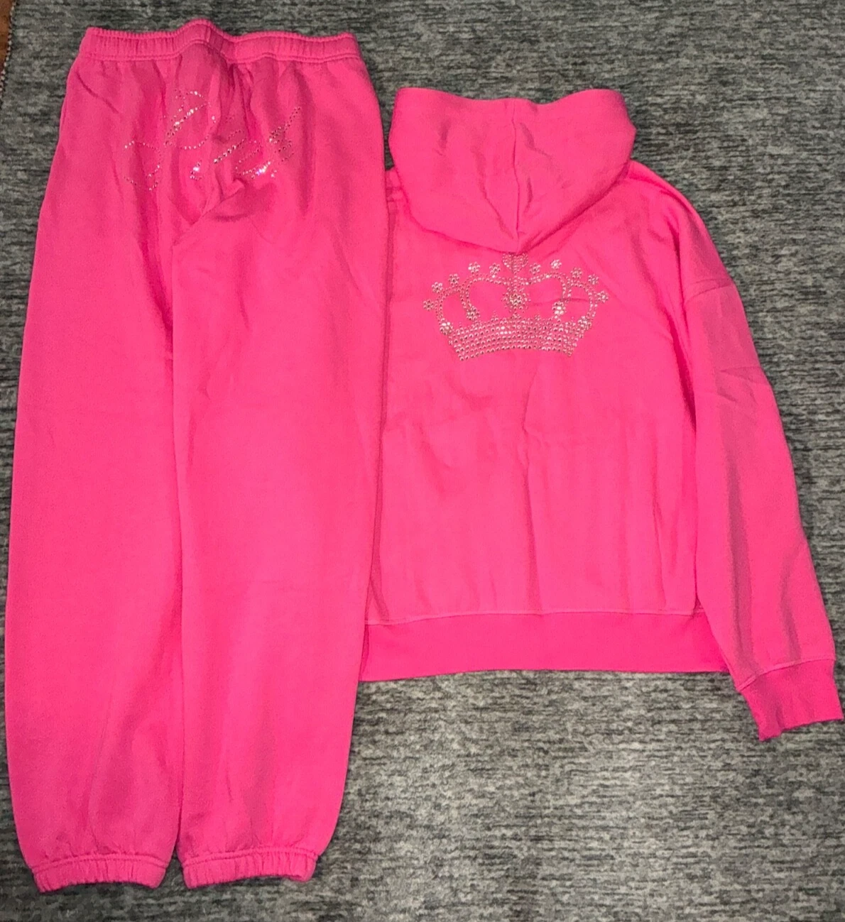 UNDERCOVER Felpa con cappuccio e zip intera Victoria's Secret rosa Bling + set pantaloni campus Carmine Rose L?
