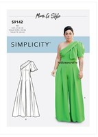 Simplicity 9142 Jumpsuit Mit Schulter Drapierung NäHmuster GrößEn 6-12 & 14-22