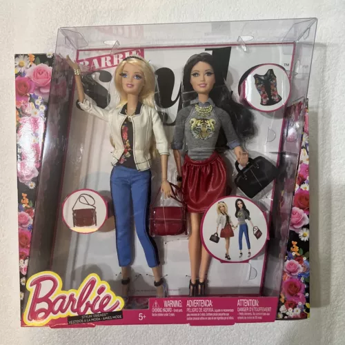 2014 BARBIE LIFE IN THE DREAM HOUSE STYLIN FRIENDS BARBIE & RAQUELLE PUPPEN SET