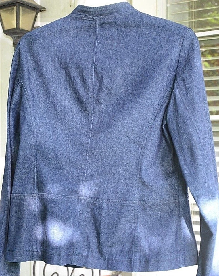 NICOLE MILLER Blazer Denim Azul Oscuro Mujer Talla 14 Foto 4 de 4