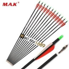 6Pcs 28inch Target Carbon Arrow 7.8mm Spine 500 For Compound/Recurve bow Hunting