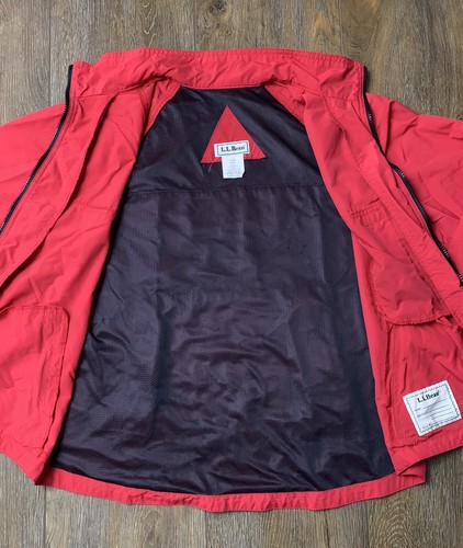 LL Bean Shell Wind Youth Jacket Red Nylon Kids Size Large Y230 - Picture 5 of 8