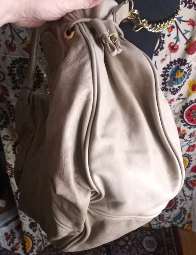 Sabina of New York Toupe Leather Crossbody/ Handbag, Large - Picture 6 of 18