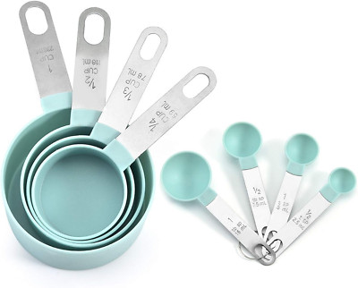 8 Pcs Messlöffelsets Gramm Measuring Cups and Spoons Set Stainless Steel Cup Mes
