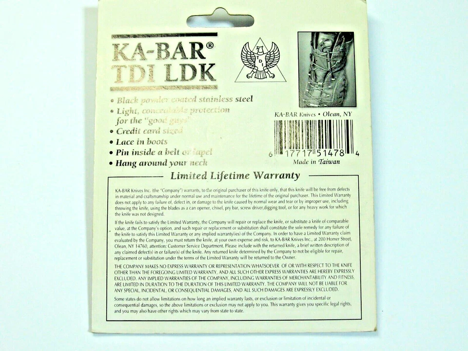 CUCHILLO KA-BAR ÚLTIMA ZANJA CON FUNDA KYDEX KA1478 Foto 3 de 3