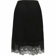 Femmes Dentelle Bordure Coton Jupe Jupon Demi à Enfiler Longueur Genou Sexy