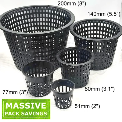 Mesh Net Pots Pond Plant Baskets Aquatic Orchid Planters 2"-8" Hydroponics