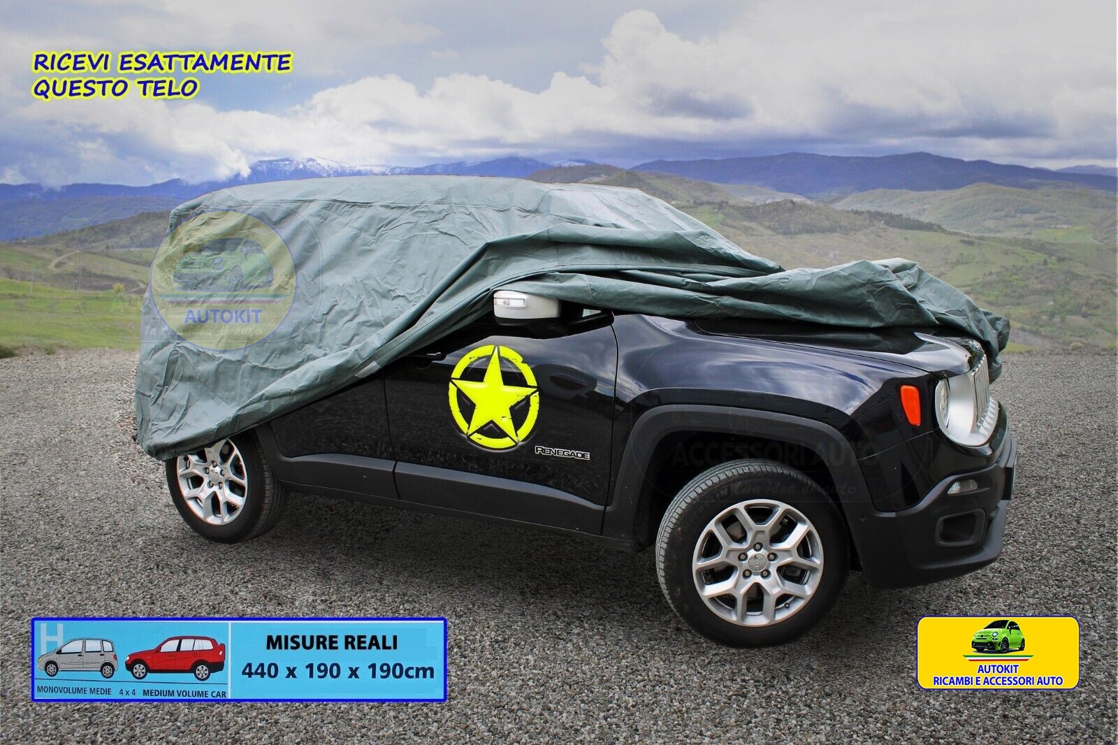 Bâche De Protection Imperméable Pour SUV – Dimensions 458x178x145 Cm – Zip Et Bandes Réfléchissantes – Neuf