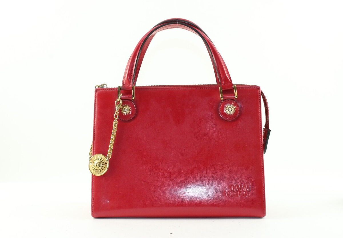 Versace Red Leather Charm Tote 5VER1214K | eBay