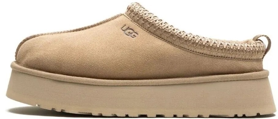 PANTOFOLA D’ORO Pantofole in pelle scamosciata nuove con scatola Ugg Tazz Tazz Semi di senape taglia 5 donna NUOVO COLORE!