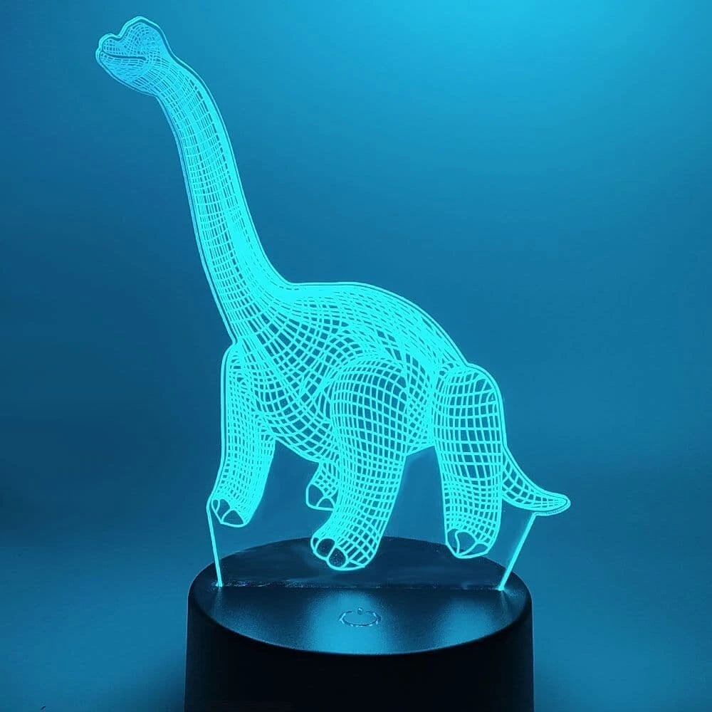 3D Brontosaurus Dino Lamp 7 Colour Change LED Night Light Bedroom