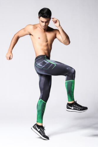 Leggings da uomo compressione Superhero Pro strato base palestra pipistrello termico lunga corsa - Foto 36 di 74
