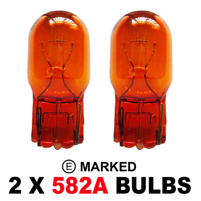 2 x 582A T20 7440 AMBER ORANGE WY21W INDICATOR WEDGE LIGHT BULBS LAMP 12V 21W